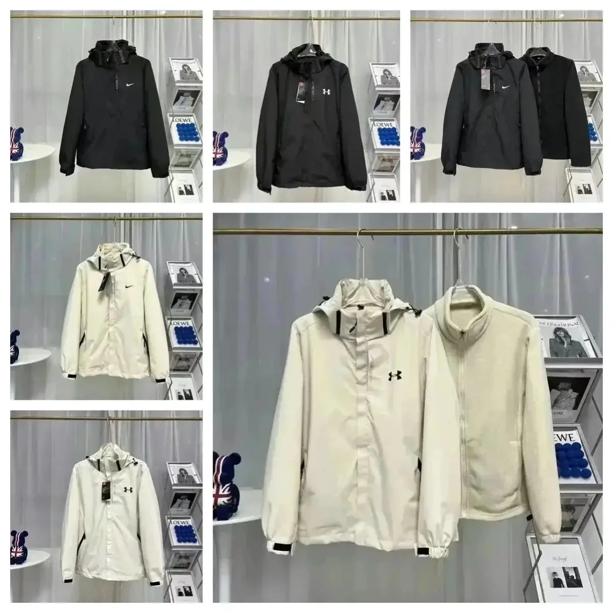 Nike UA Jacket [Black & Cream Hooded Windbreakers]