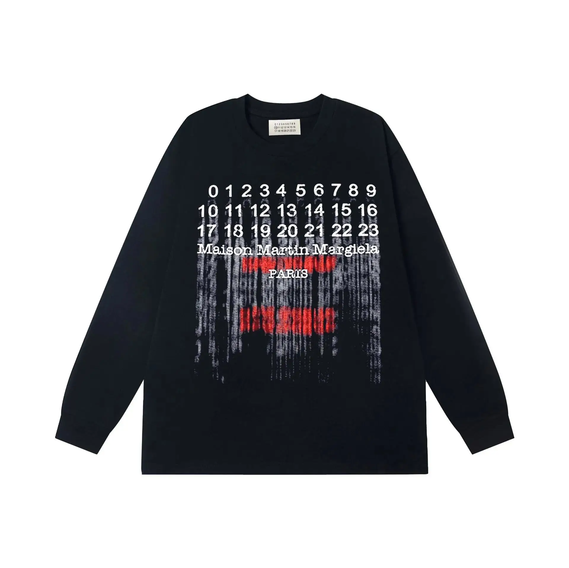 Maison Margiela Numbers Print Long-Sleeve T-Shirt
