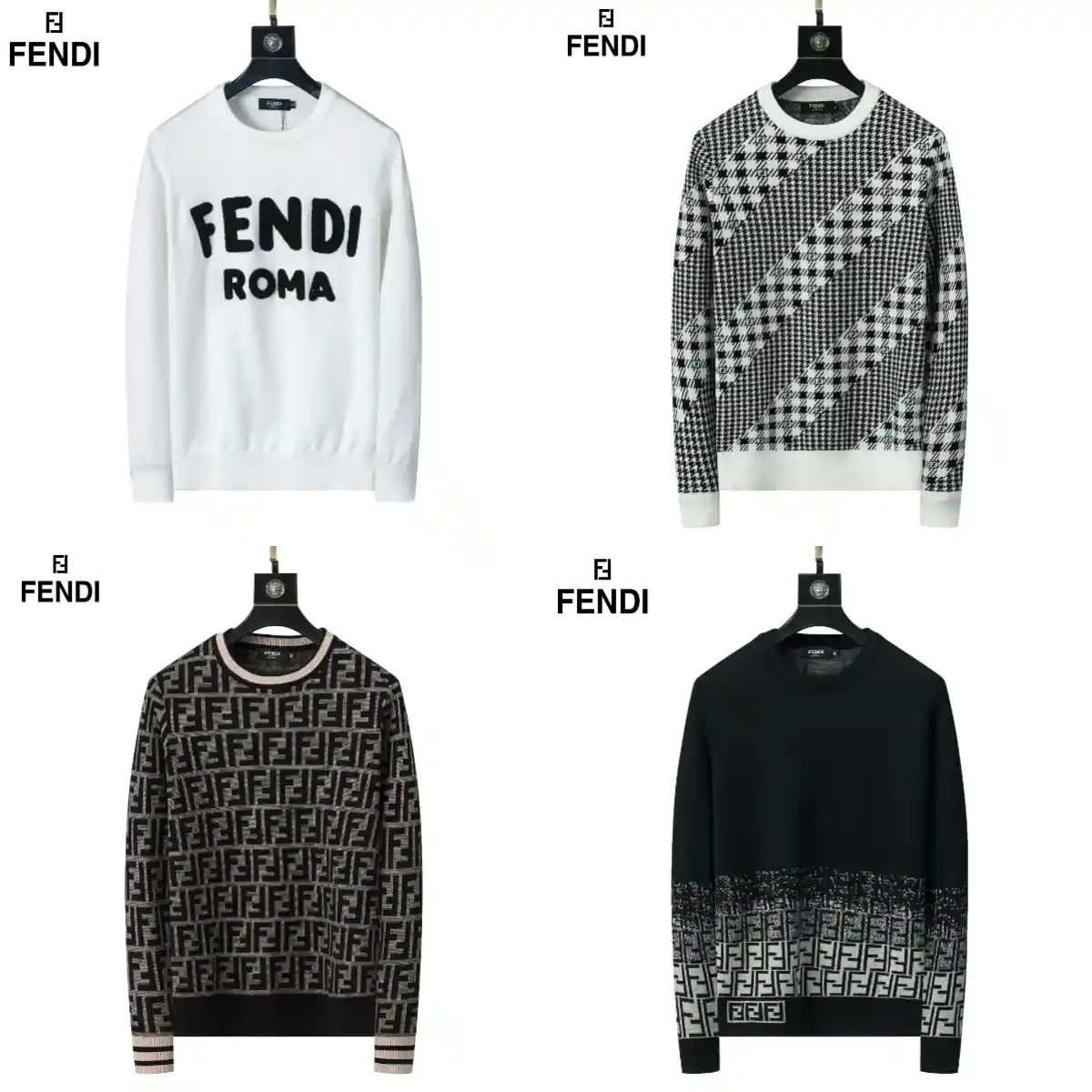 Fendi FF Logo Sweater / Fendi Roma Sweater / Houndstooth Pattern Sweater [4 styles]