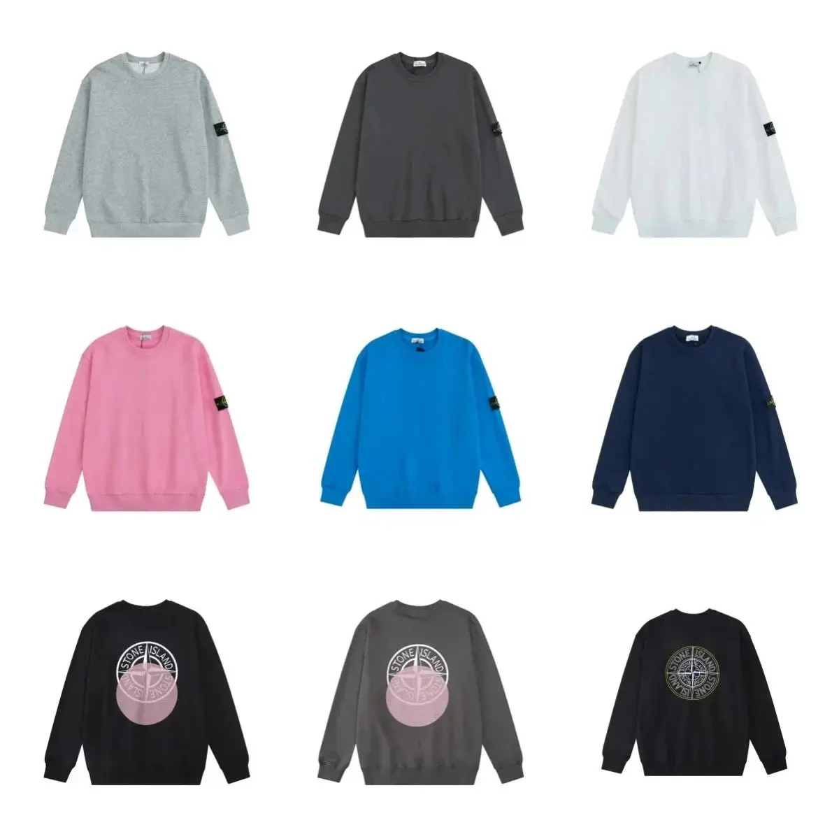 Stone Island Kids Graphic Crewneck Sweatshirt - Black